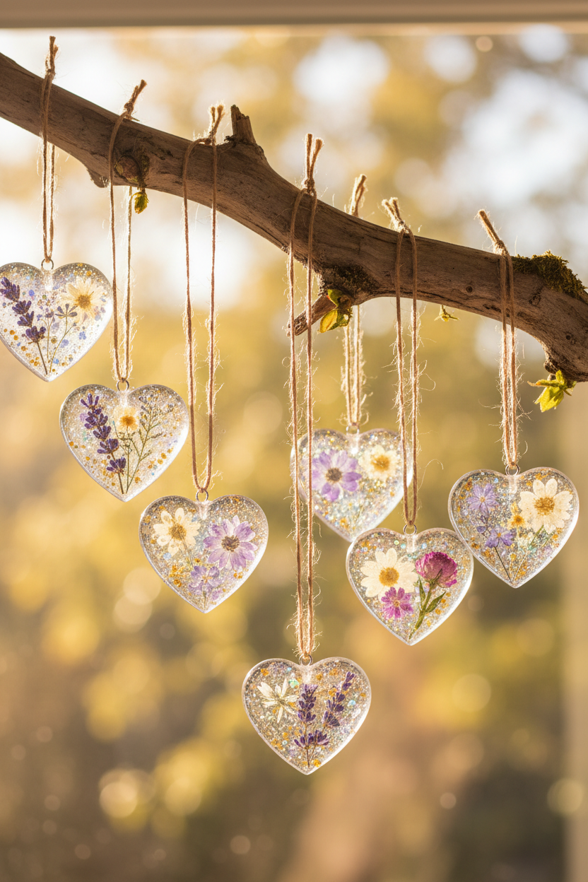 How to Make Clear Glue Heart Charms