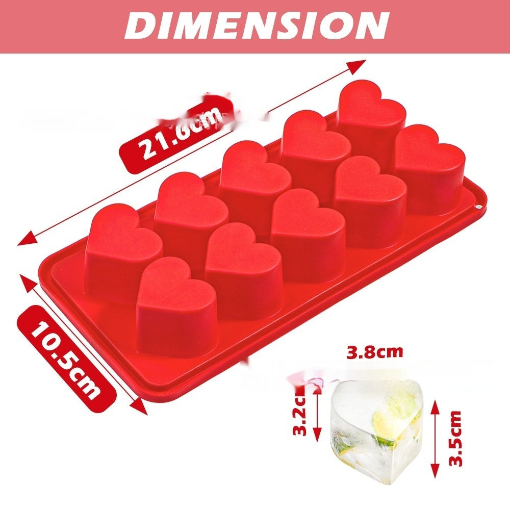Heart-Shaped Love Ice Cube Mold – Flexible Silicone, Easy-Release