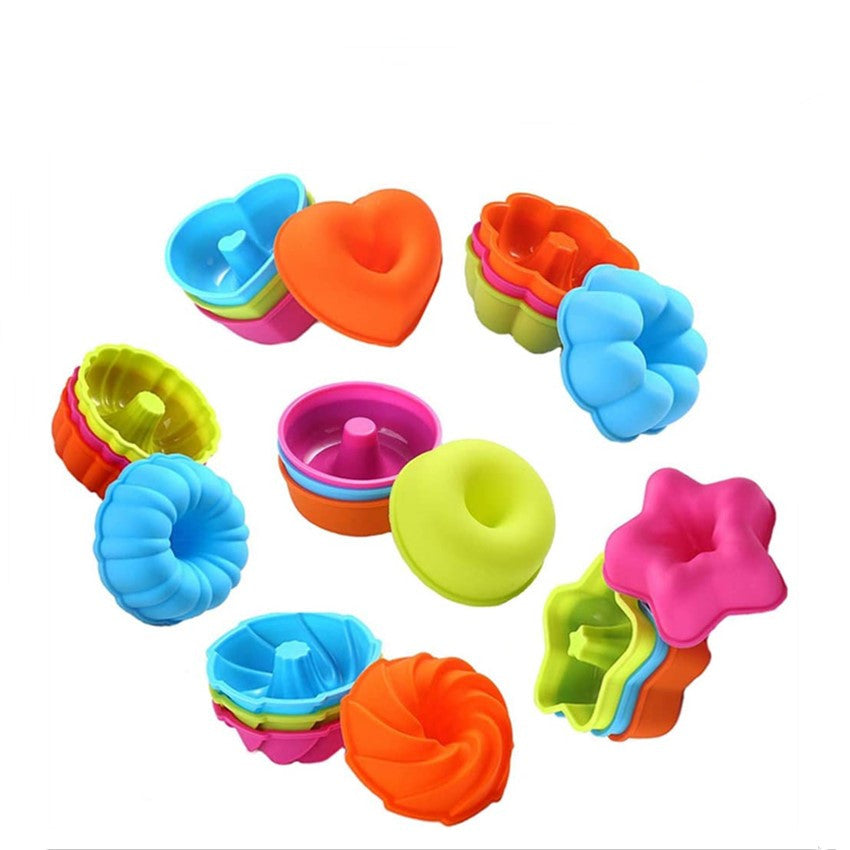 Silicone Cupcake Molds - 24 Reusable Baking Cups