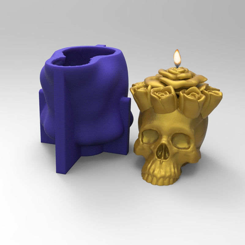 Rose Skull Silicone Mold - Gothic Soap & Resin Crafting
