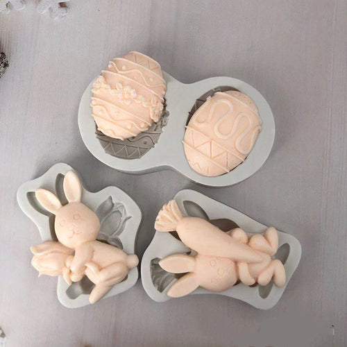 3D Easter Bunny Silicone Mold - Cake, Fondant & Resin