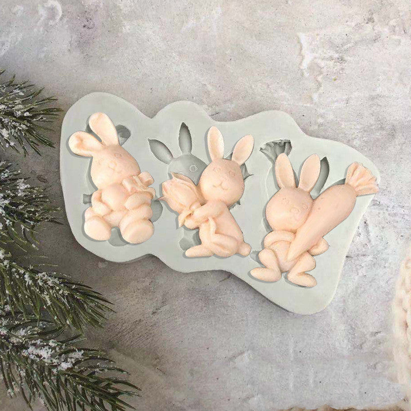 3D Easter Bunny Silicone Mold - Cake, Fondant & Resin