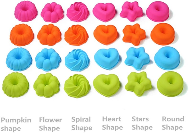 Silicone Cupcake Molds - 24 Reusable Baking Cups