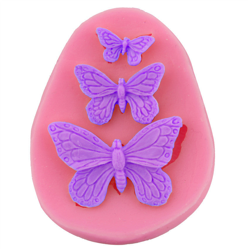 3-Cavity Butterfly Mold - Food Safe Silicone for Baking & DIY
