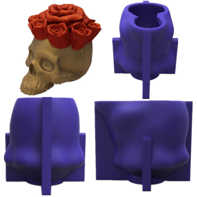 Rose Skull Silicone Mold - Gothic Soap & Resin Crafting