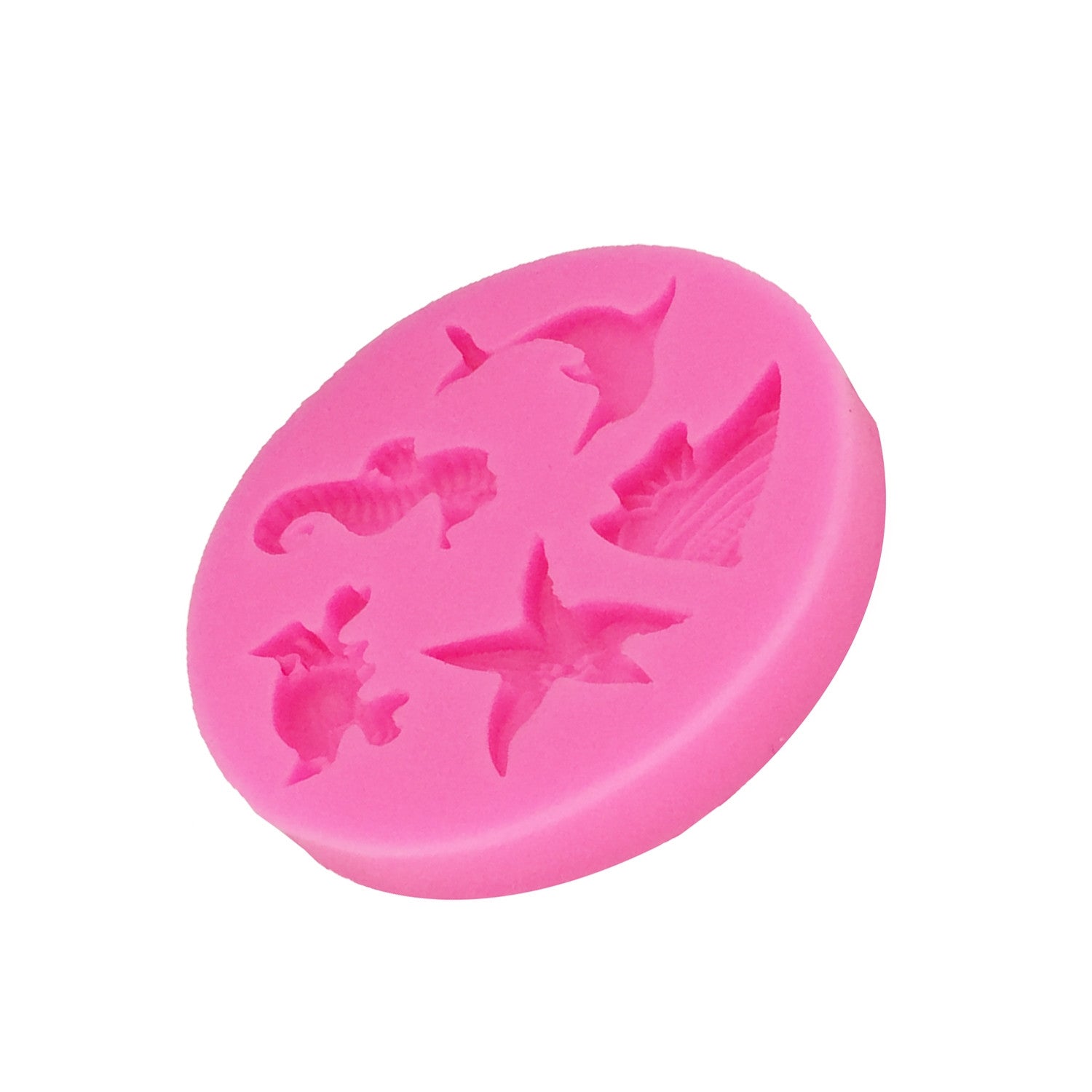 Ocean Sea Life Silicone Mold - Starfish, Shells, Dolphins & Crabs