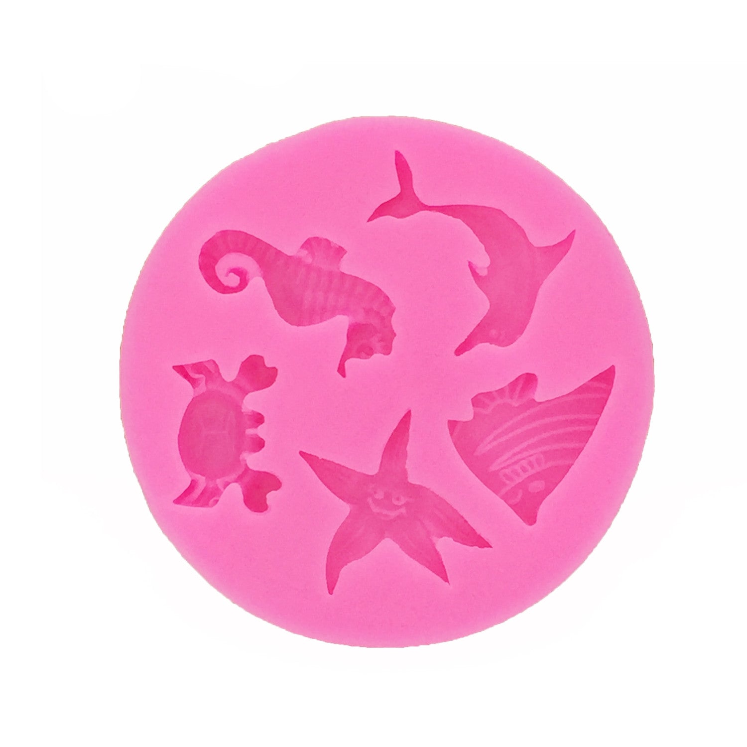 Ocean Sea Life Silicone Mold - Starfish, Shells, Dolphins & Crabs