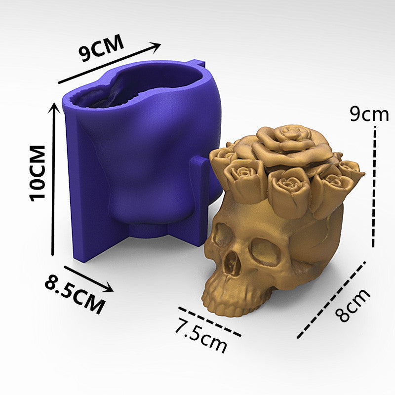 Rose Skull Silicone Mold - Gothic Soap & Resin Crafting
