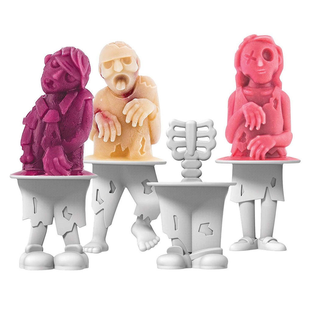 Zombie Popsicle Molds - 4-Pack with Skeleton Sticks