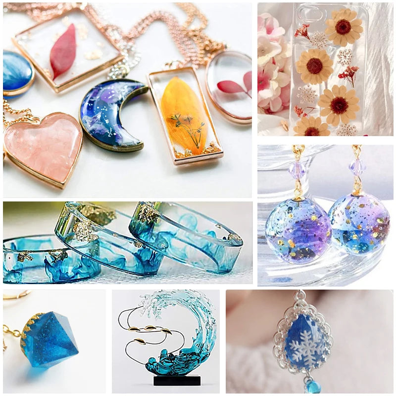 Crystal Clear Epoxy Resin Kit – High Gloss Coating & Casting for Jewelry, Art & Crafts
