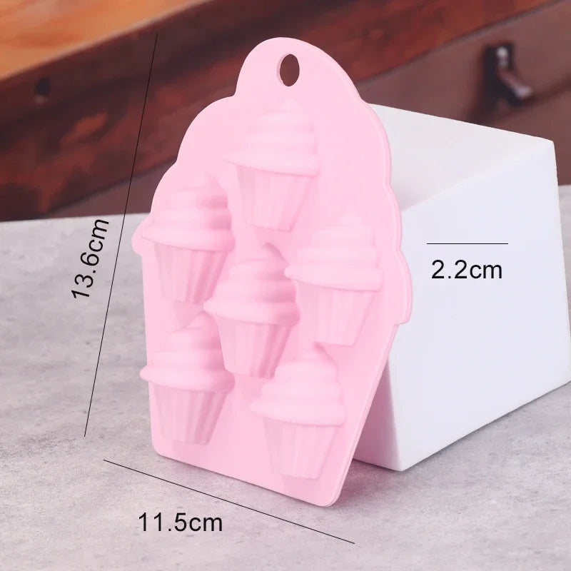 6-Hole Ice Cream Silicone Mold – Crafts, Chocolate & Candy Baking