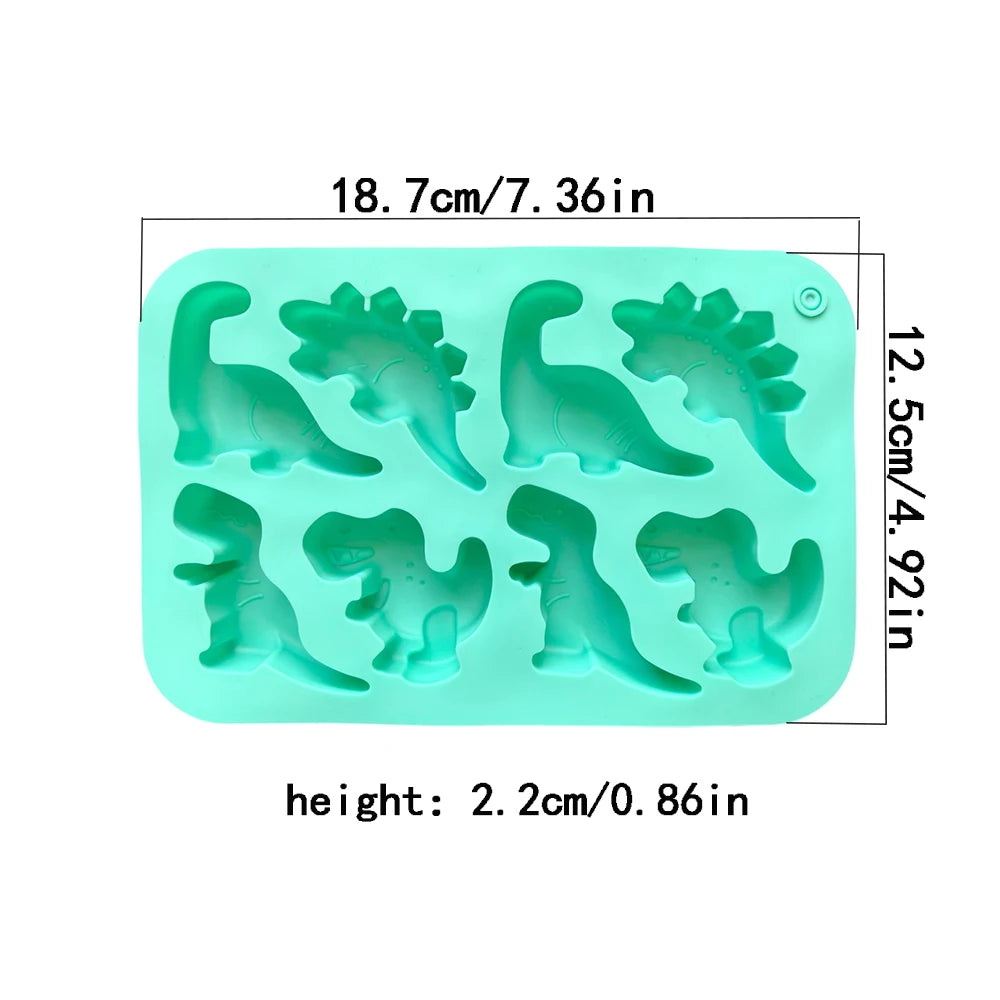 Dinosaur Silicone Mold – Versatile 8-Cavity Mold for Chocolate, Crafts & More