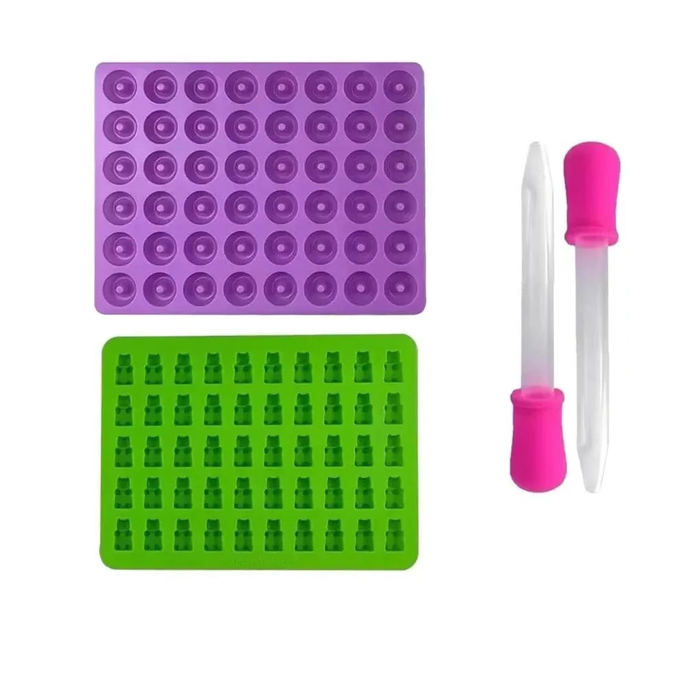 Gummy Bear Candy Mold Kit – Silicone Molds with Droppers