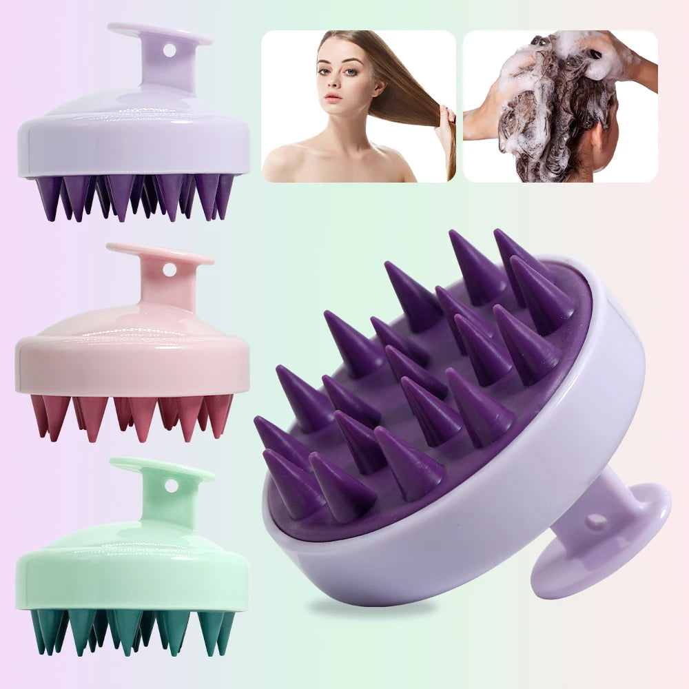Silicone Scalp Massager Brush – Shampoo, Hair & Body Massage