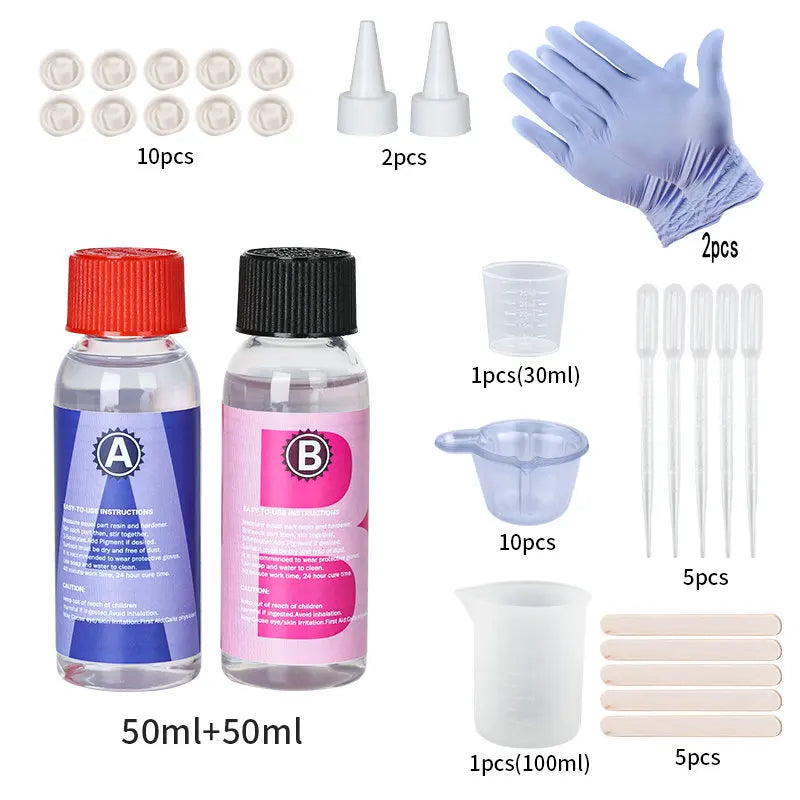 Crystal Clear Epoxy Resin Kit – High Gloss Coating & Casting for Jewelry, Art & Crafts
