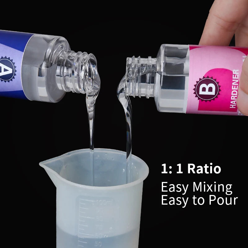 Crystal Clear Epoxy Resin Kit – High Gloss Coating & Casting for Jewelry, Art & Crafts