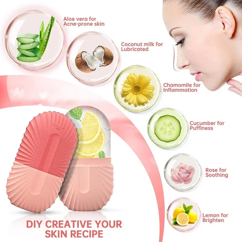 Silicone Ice Face Roller – Puffiness Relief, Pore Tightening & Glow