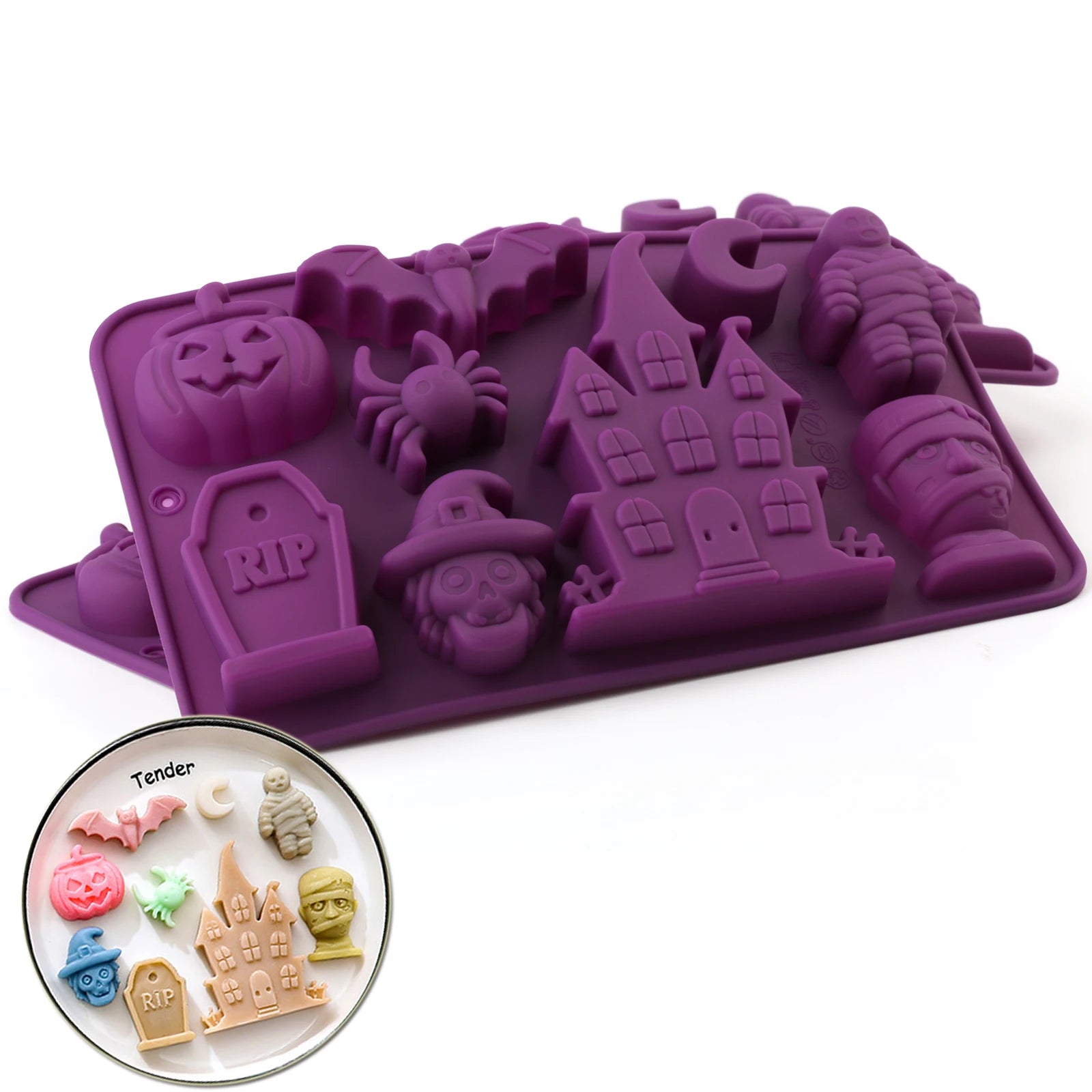 Spooky Halloween Silicone Mold – Chocolate, Candy, Soap & Candle Mold