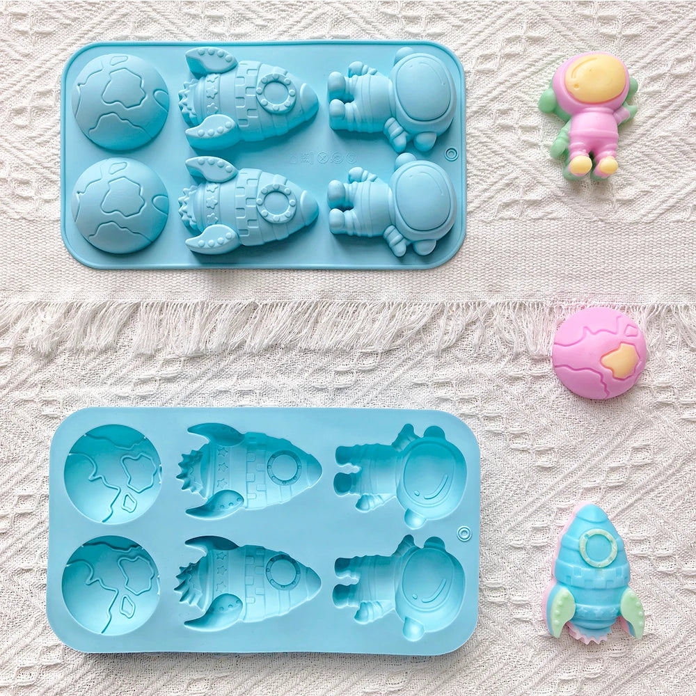 Space Silicone Mold | Rocket, Planet & Astronaut | Baking & Crafts