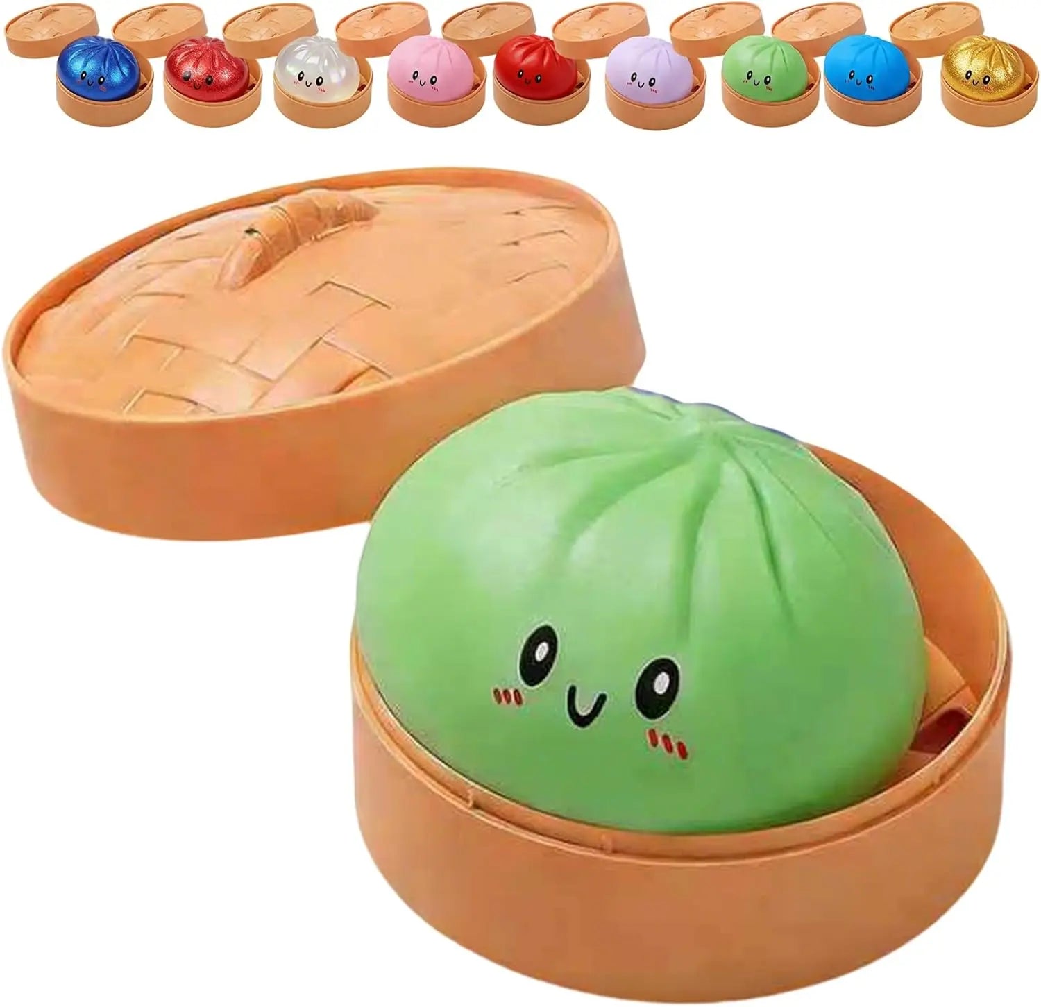 Viral Glitter Dumpling Squishy Toy with Box | TikTok Famous Sensory Squeeze Toy for Kids