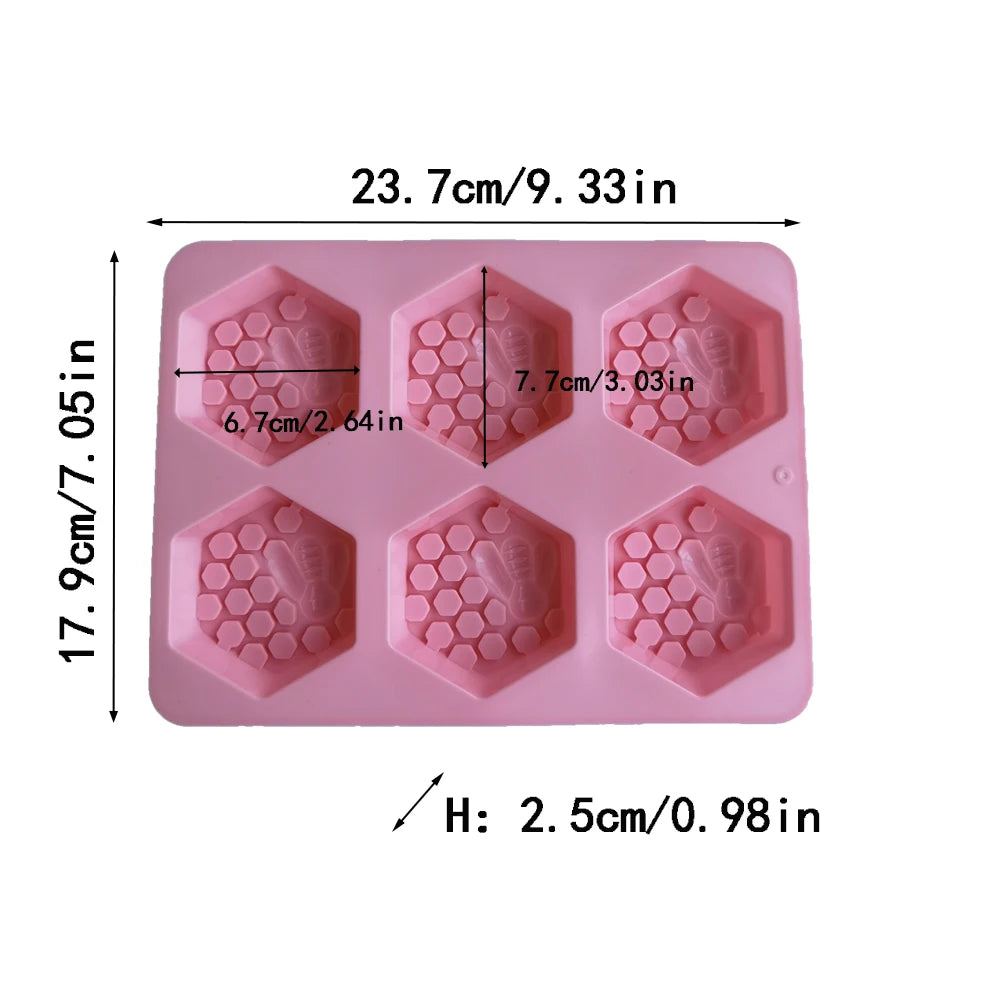 Silicone Honeybee Hexagonal Mold – Soap, Candle, Wax & Resin Crafts