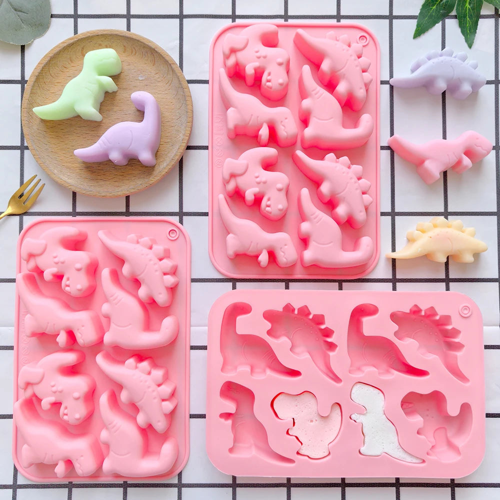 Dinosaur Silicone Mold – Versatile 8-Cavity Mold for Chocolate, Crafts & More