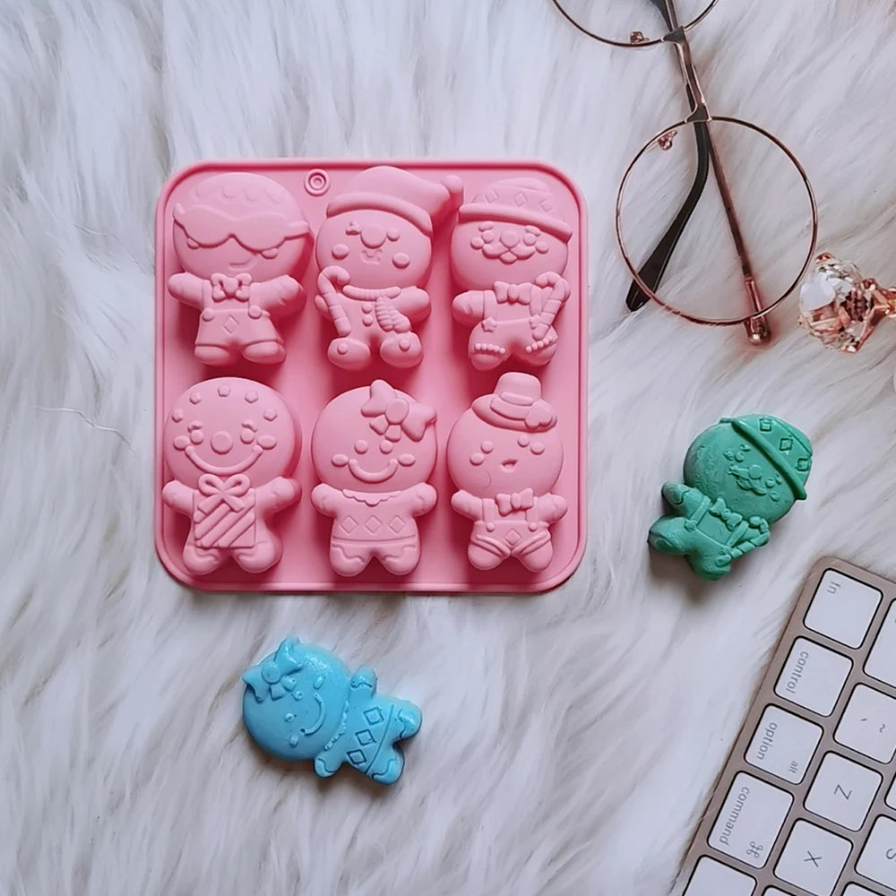Gingerbread Man Silicone Mold – Christmas Candy, Chocolate & Candle Mold