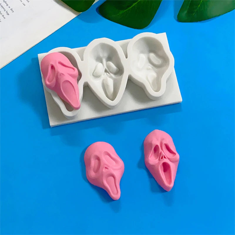 Ghostface Silicone Mold – Halloween Horror Fondant, Soap & Resin Mold