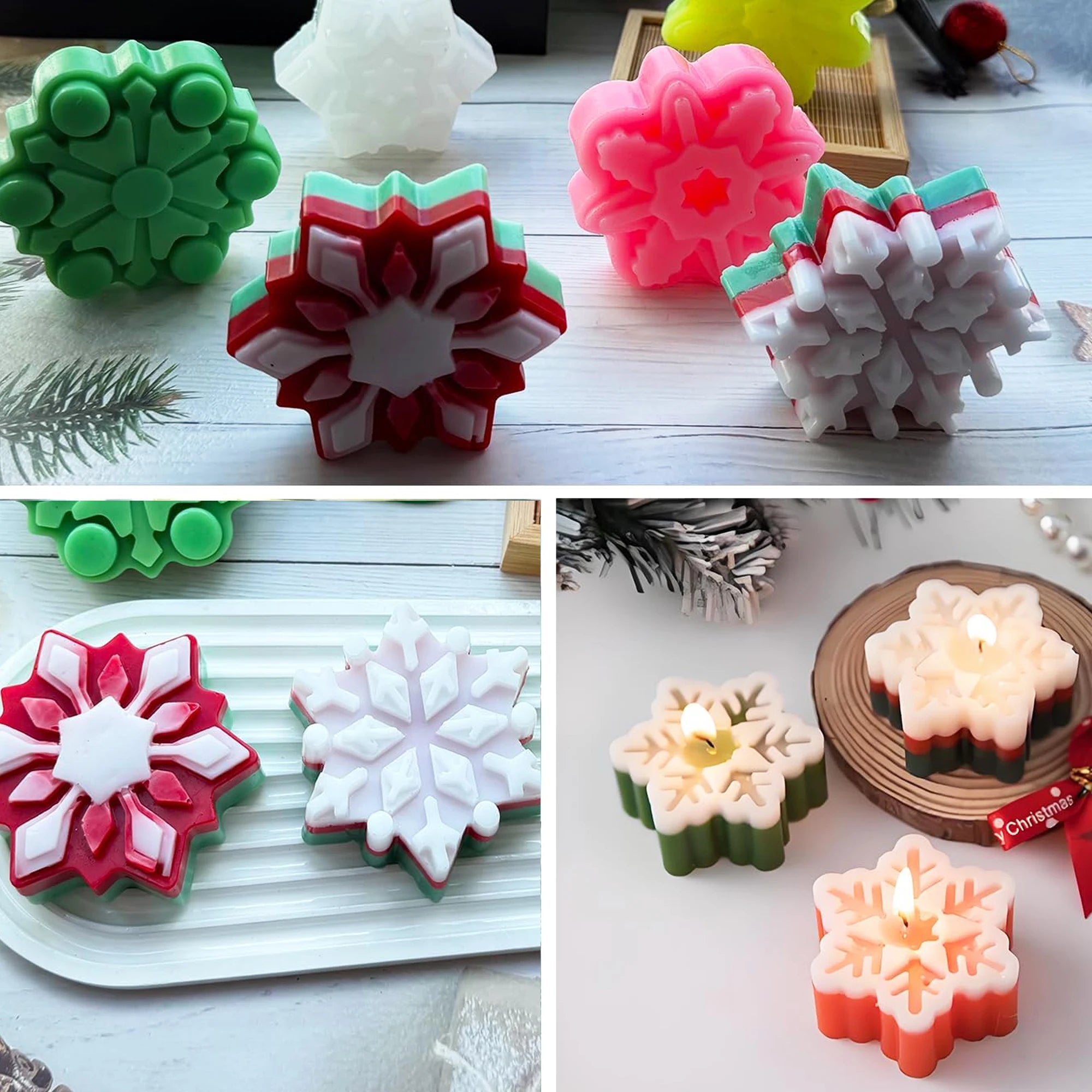 Silicone Snowflake Mold – Christmas Baking, Candles, Candy & Desserts