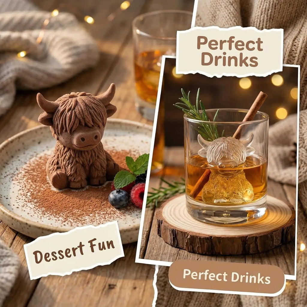 Highland Cow Silicone Mold – Ice Cubes, Chocolate & Crafts