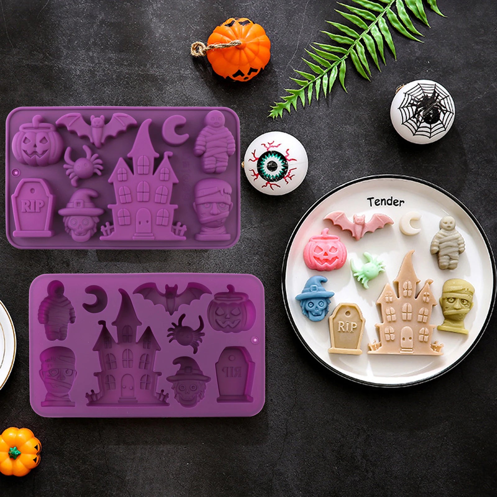 Spooky Halloween Silicone Mold – Chocolate, Candy, Soap & Candle Mold