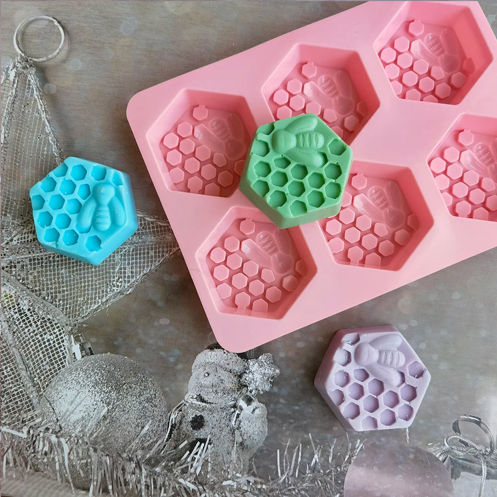 Silicone Honeybee Hexagonal Mold – Soap, Candle, Wax & Resin Crafts