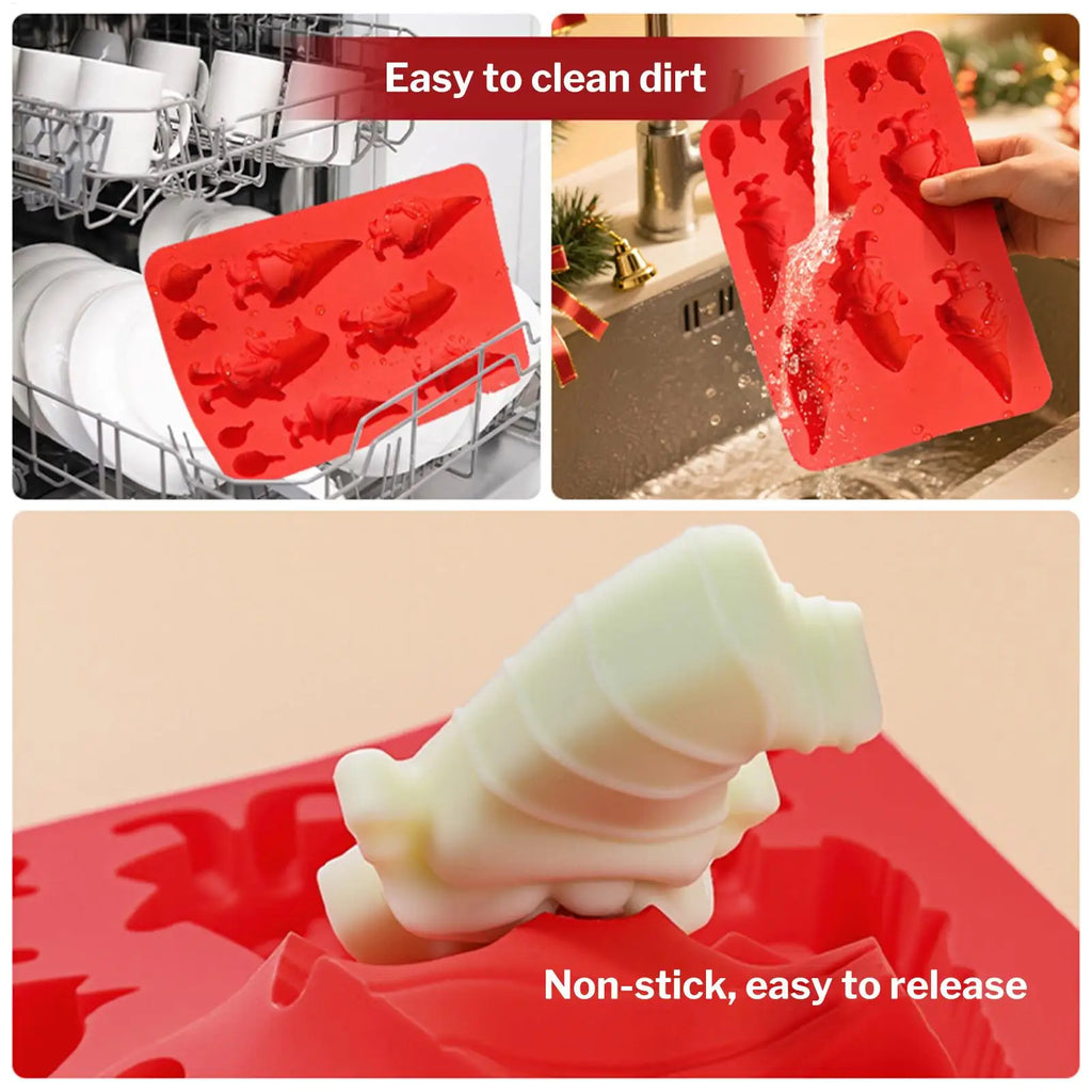Christmas 3D Gnome Silicone Mold - Chocolate, Candy & Resin Crafting