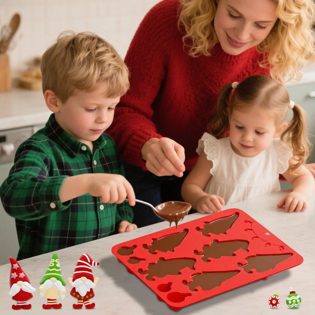 Christmas 3D Gnome Silicone Mold - Chocolate, Candy & Resin Crafting