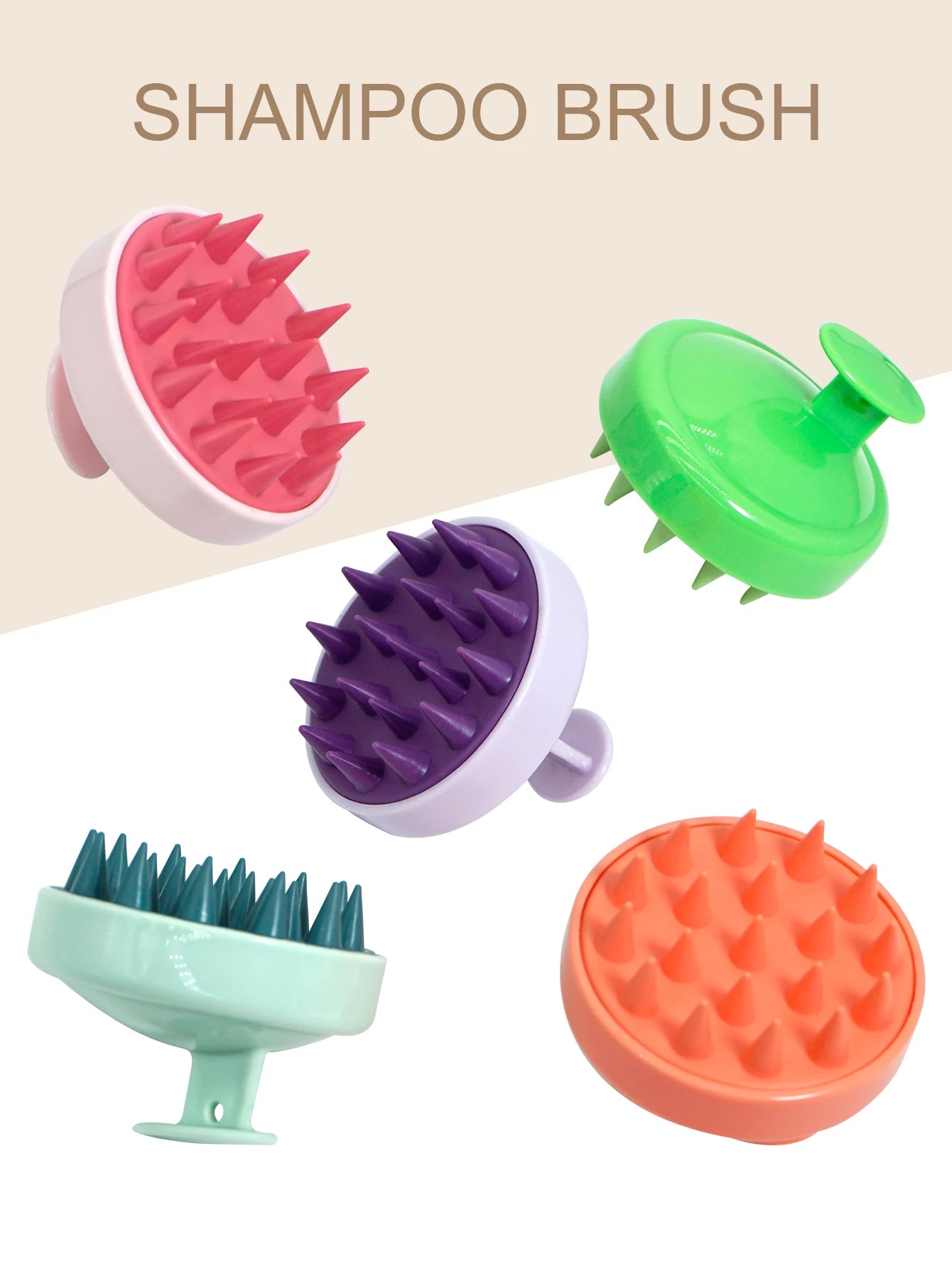 Silicone Scalp Massager Brush – Shampoo, Hair & Body Massage