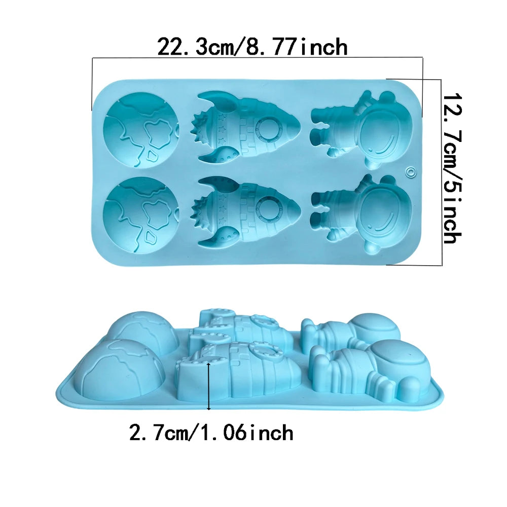 Space Silicone Mold | Rocket, Planet & Astronaut | Baking & Crafts