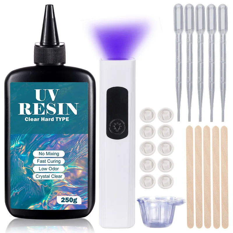 Uv Resin Kit – Fast Curing Clear Hard Resin For Jewelry Making, Casting (100G)