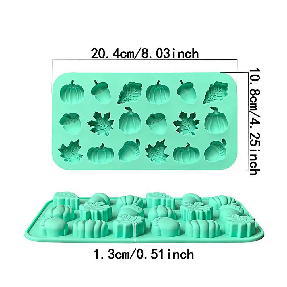 Mini Fall Silicone Mold Set - Pumpkin, Leaves & Acorn