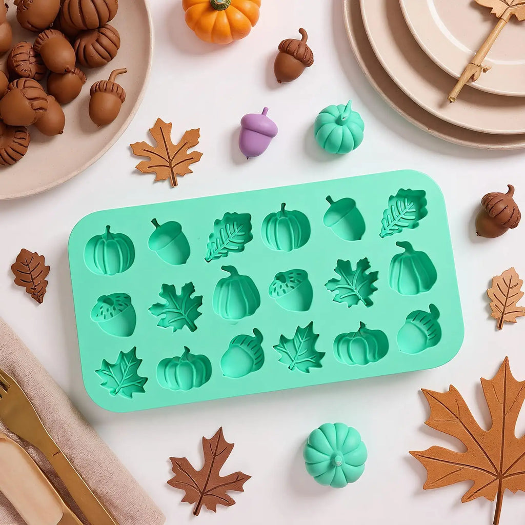 Mini Fall Silicone Mold Set - Pumpkin, Leaves & Acorn