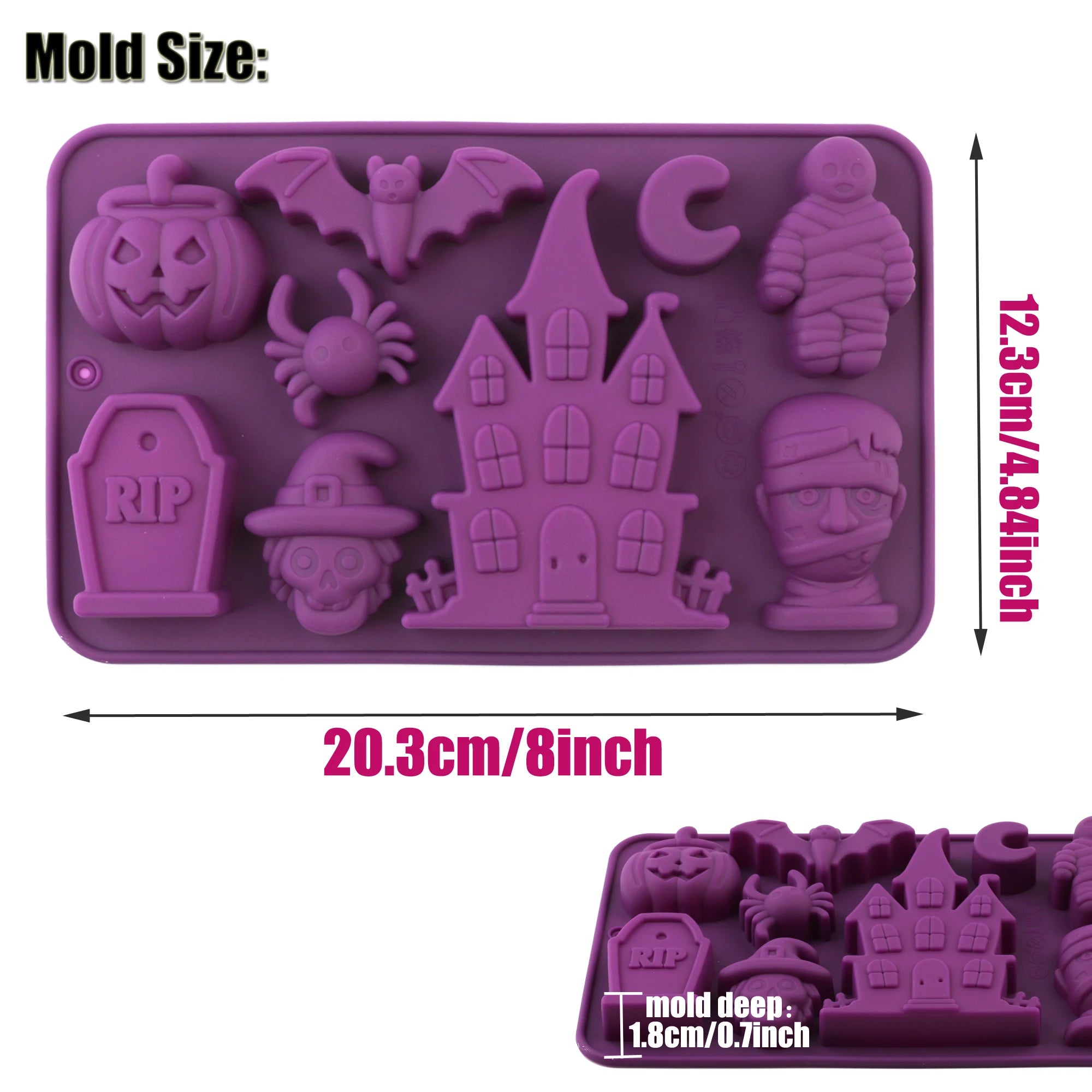 Spooky Halloween Silicone Mold – Chocolate, Candy, Soap & Candle Mold