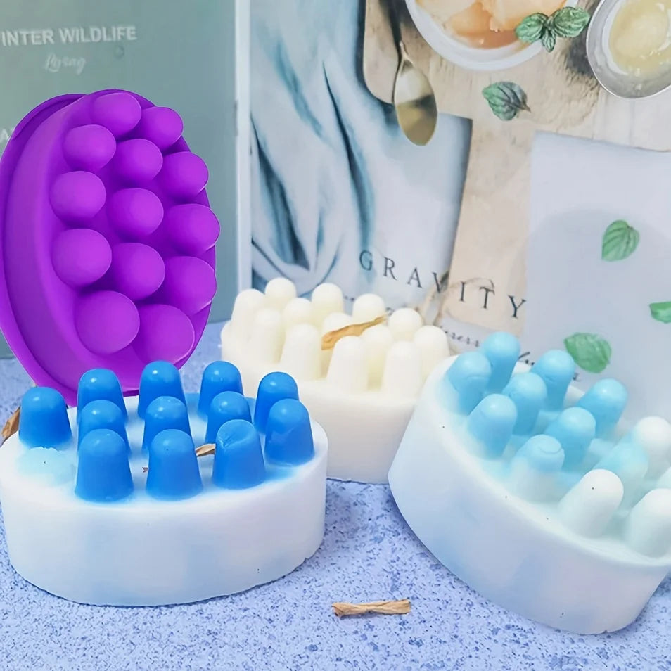 3D Silicone Massage Soap Bar Mold – Handmade Therapy Bar