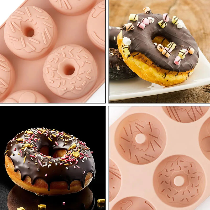 6-Cavity Silicone Mini Donut Cake Pan – Non-Stick Mold