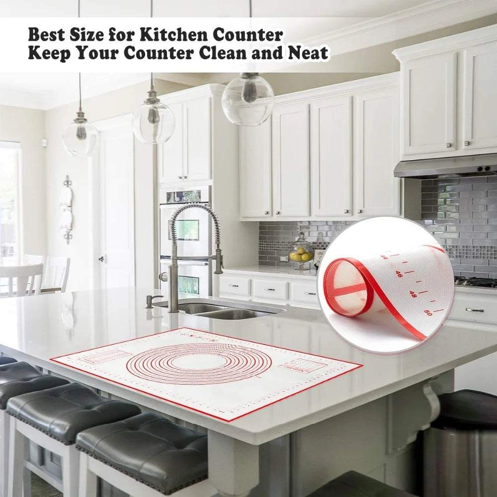 Silicone Baking Mat & Kneading Pad – Non-Stick Dough Mat for Pizza, Bread & Pastry