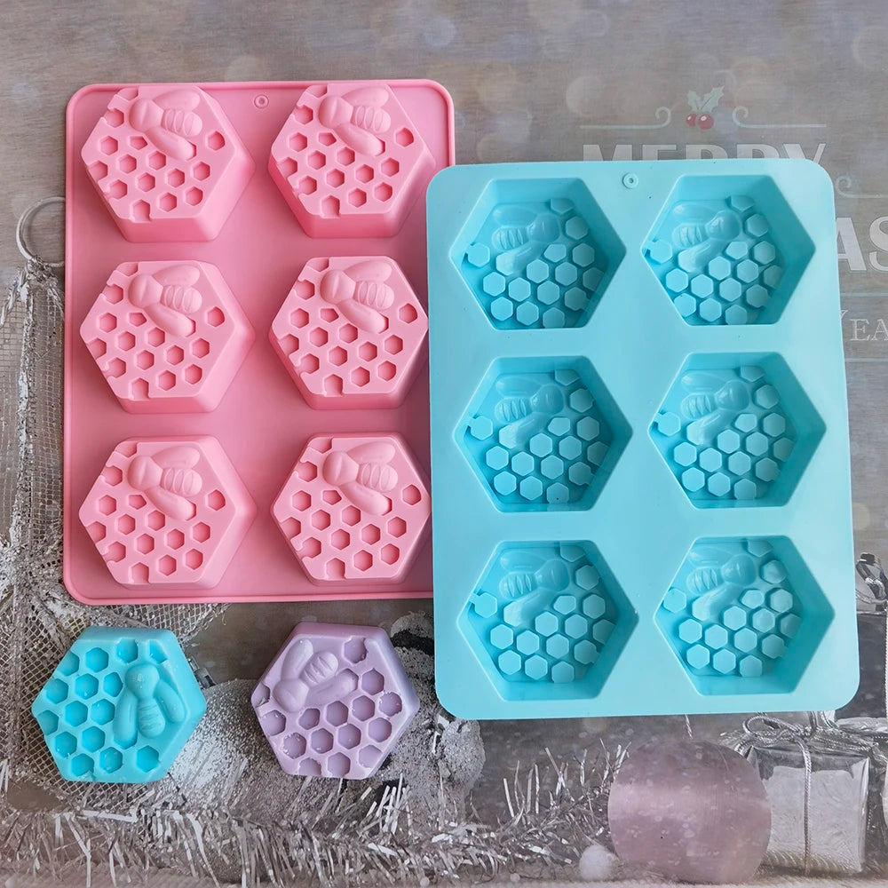 Silicone Honeybee Hexagonal Mold – Soap, Candle, Wax & Resin Crafts