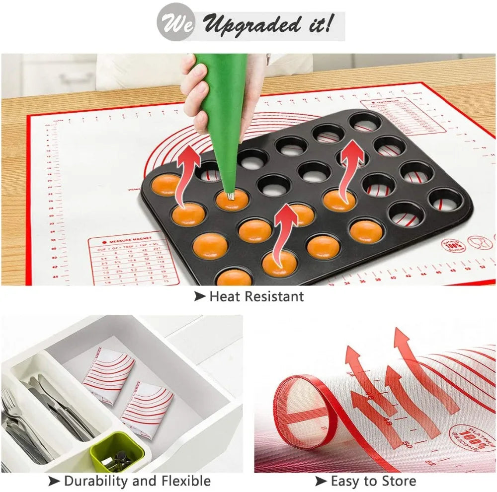 Silicone Baking Mat & Kneading Pad – Non-Stick Dough Mat for Pizza, Bread & Pastry
