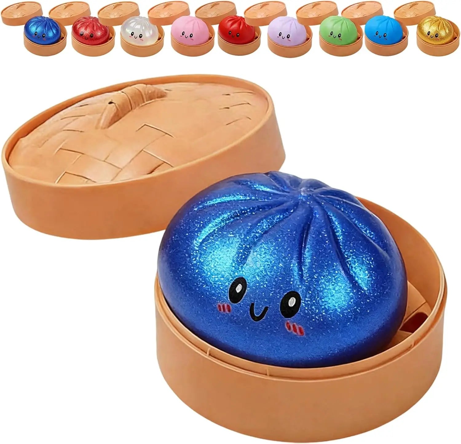 Viral Glitter Dumpling Squishy Toy with Box | TikTok Famous Sensory Squeeze Toy for Kids