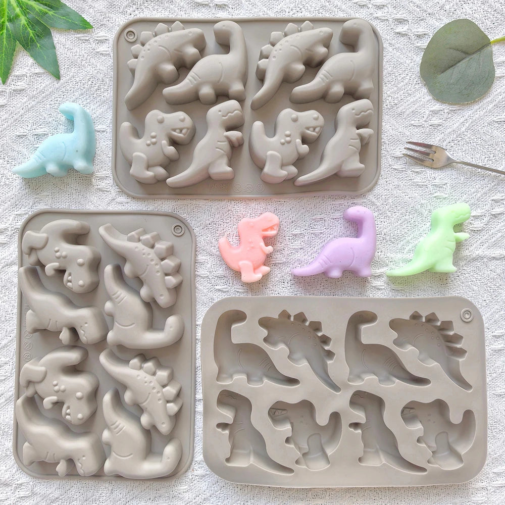Dinosaur Silicone Mold – Versatile 8-Cavity Mold for Chocolate, Crafts & More