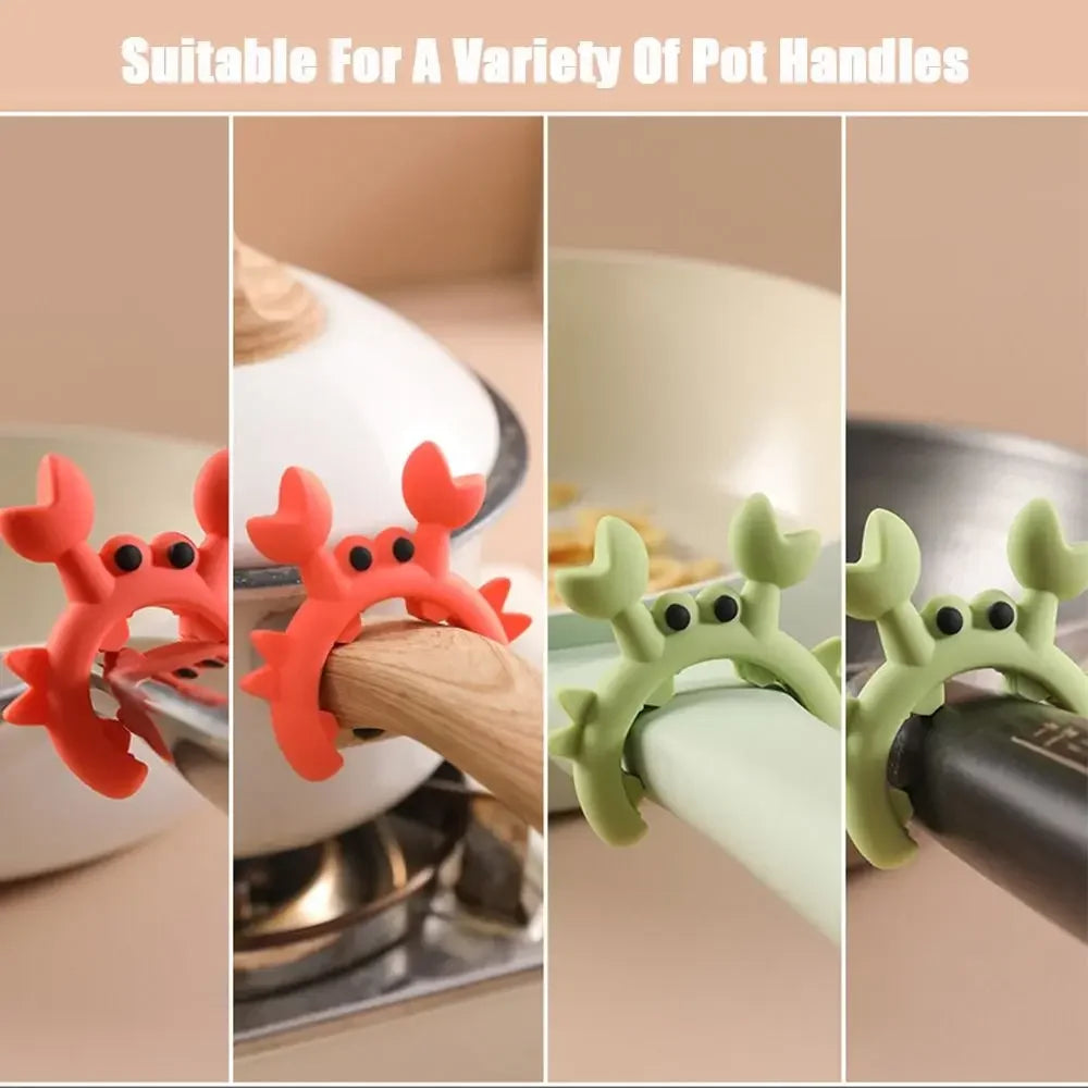 Silicone Crab Spoon Rest & Pot Clip – Heat-Resistant Kitchen Holder