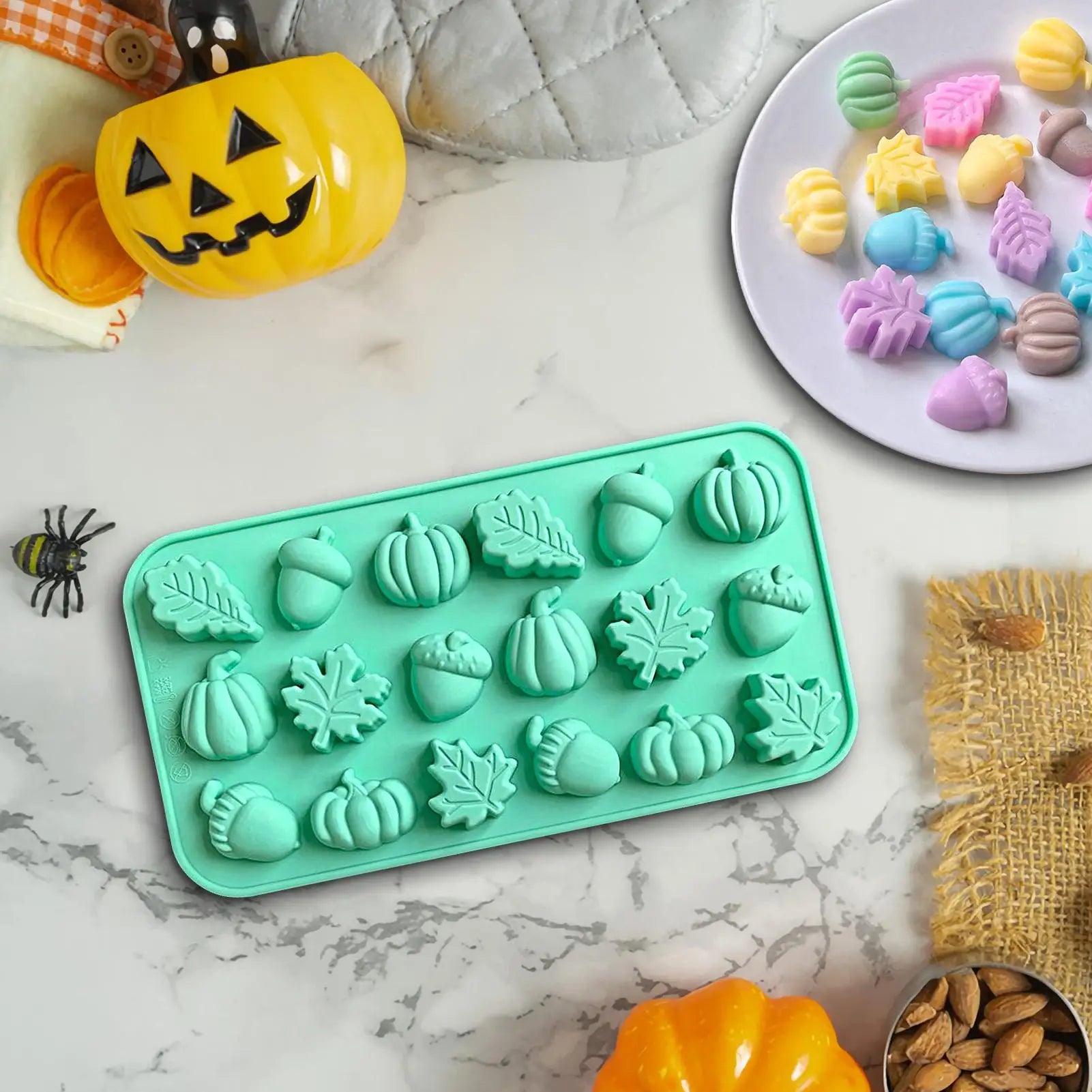 Mini Fall Silicone Mold Set - Pumpkin, Leaves & Acorn