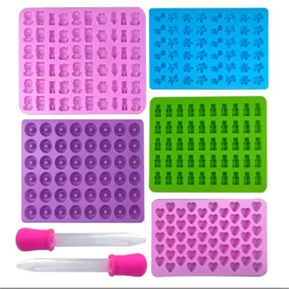 Gummy Bear Candy Mold Kit – Silicone Molds with Droppers